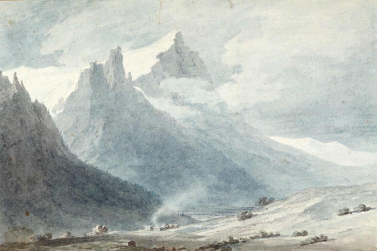 Unterwalden kantonban (akvarell papíron) alkotó: John Robert Cozens