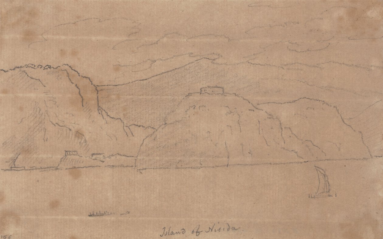 Nisida szigete alkotó: John Robert Cozens