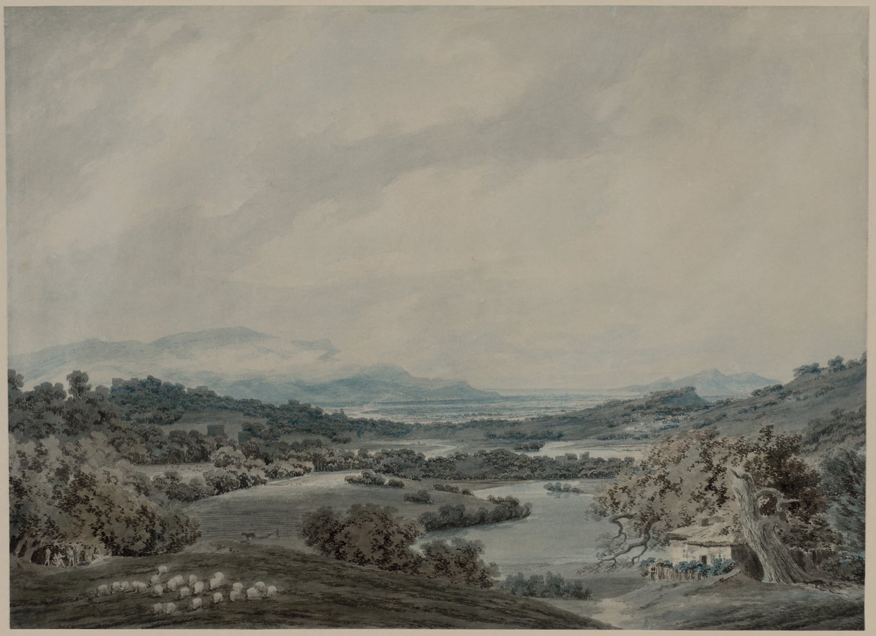 Olasz táj, c. 1790-1792. alkotó: John Robert Cozens