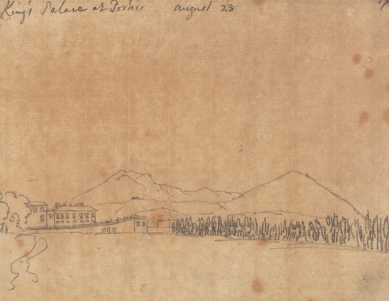 Portici királyi palotája, augusztus 28 alkotó: John Robert Cozens