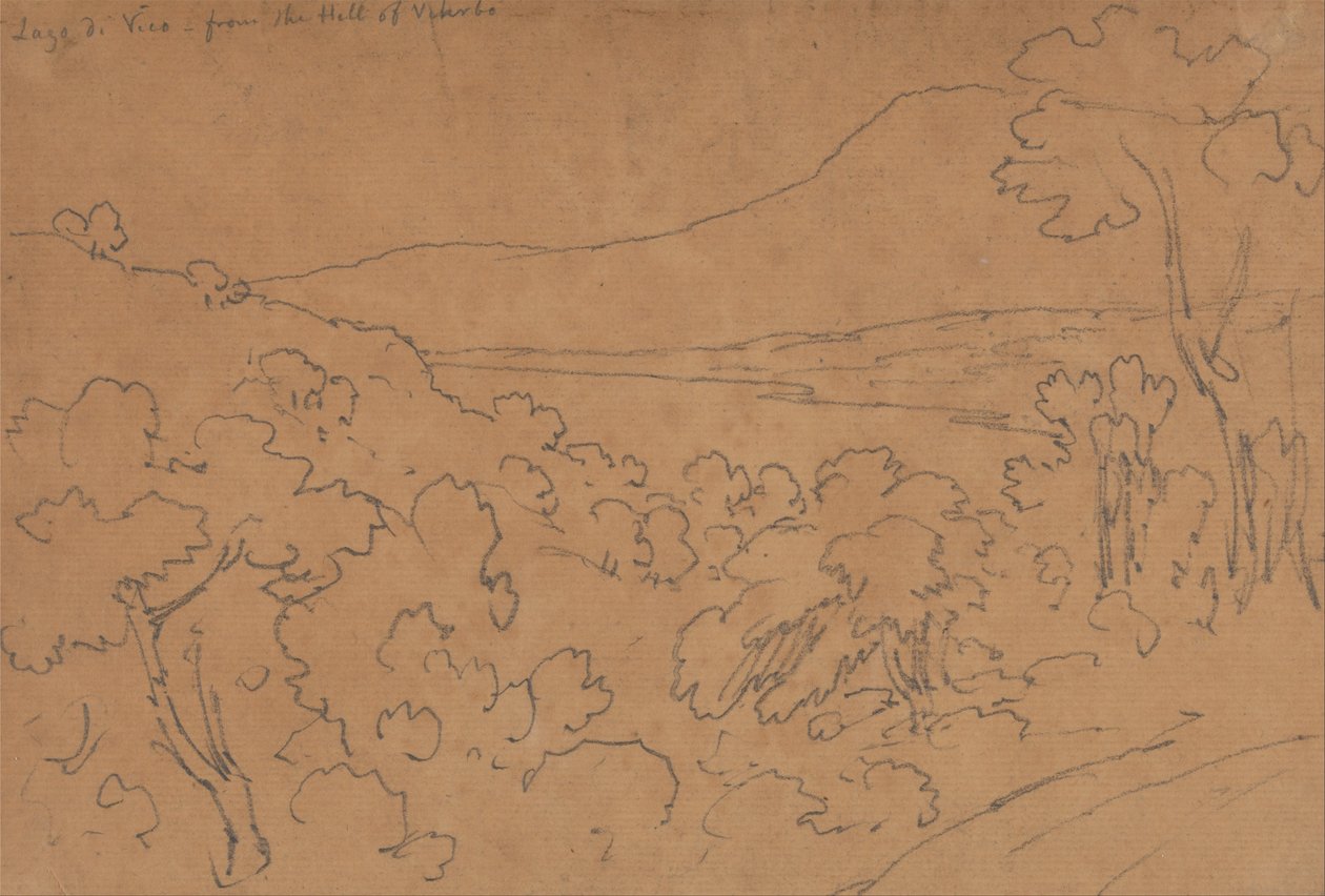 Lago di Vico a Viterbo hegyről alkotó: John Robert Cozens