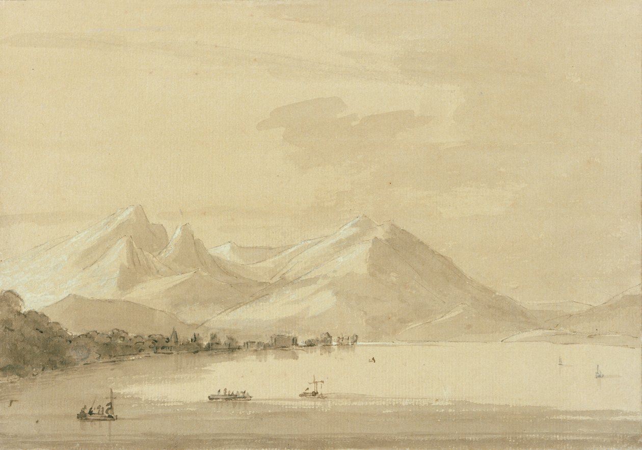 Comói-tó (ceruza és mosás, papír) (111238 pár) alkotó: John Robert Cozens