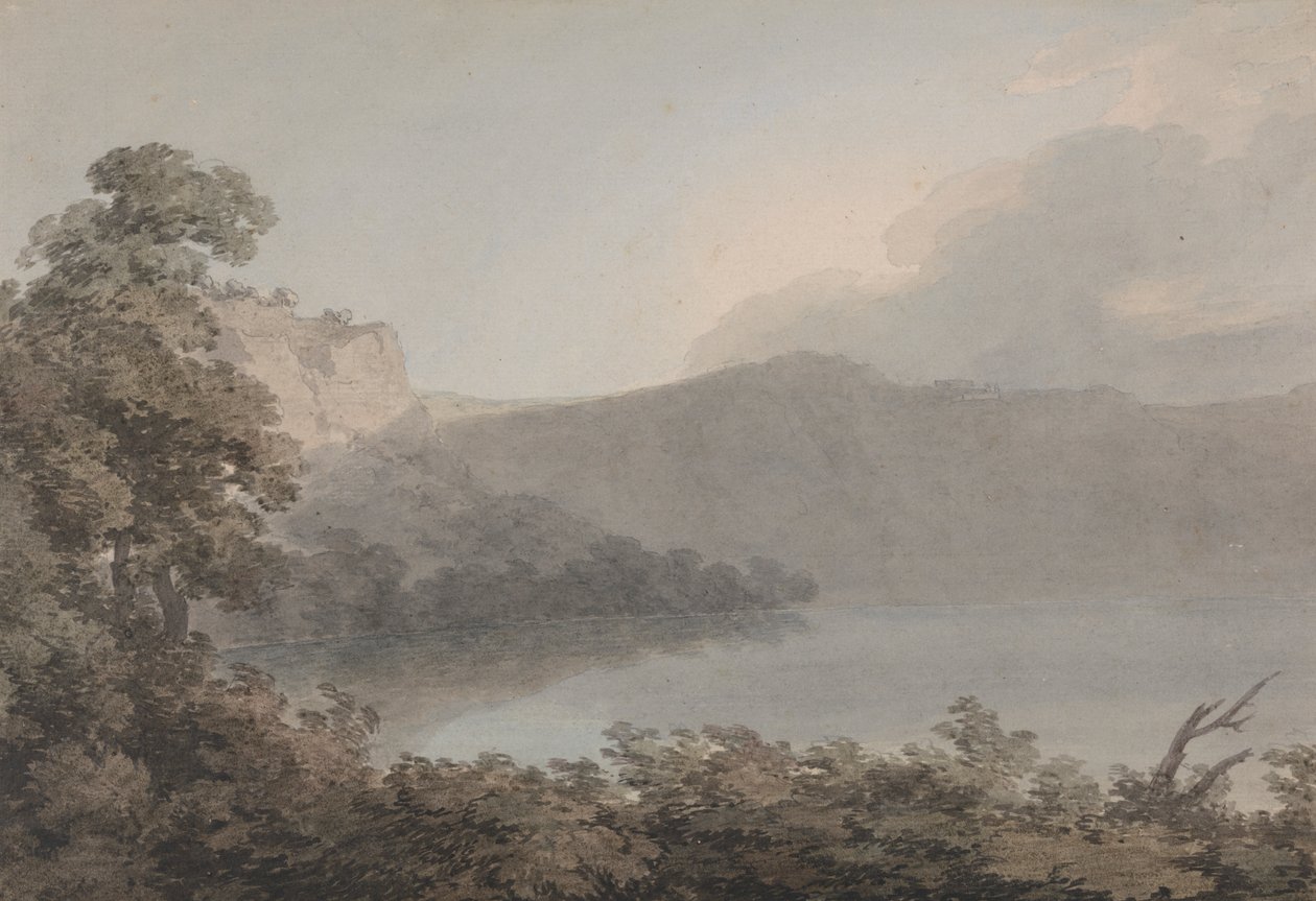 Vico-tó Róma és Firenze között alkotó: John Robert Cozens