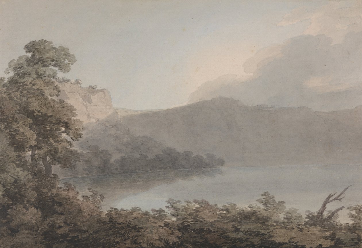 Vico-tó Róma és Firenze között alkotó: John Robert Cozens