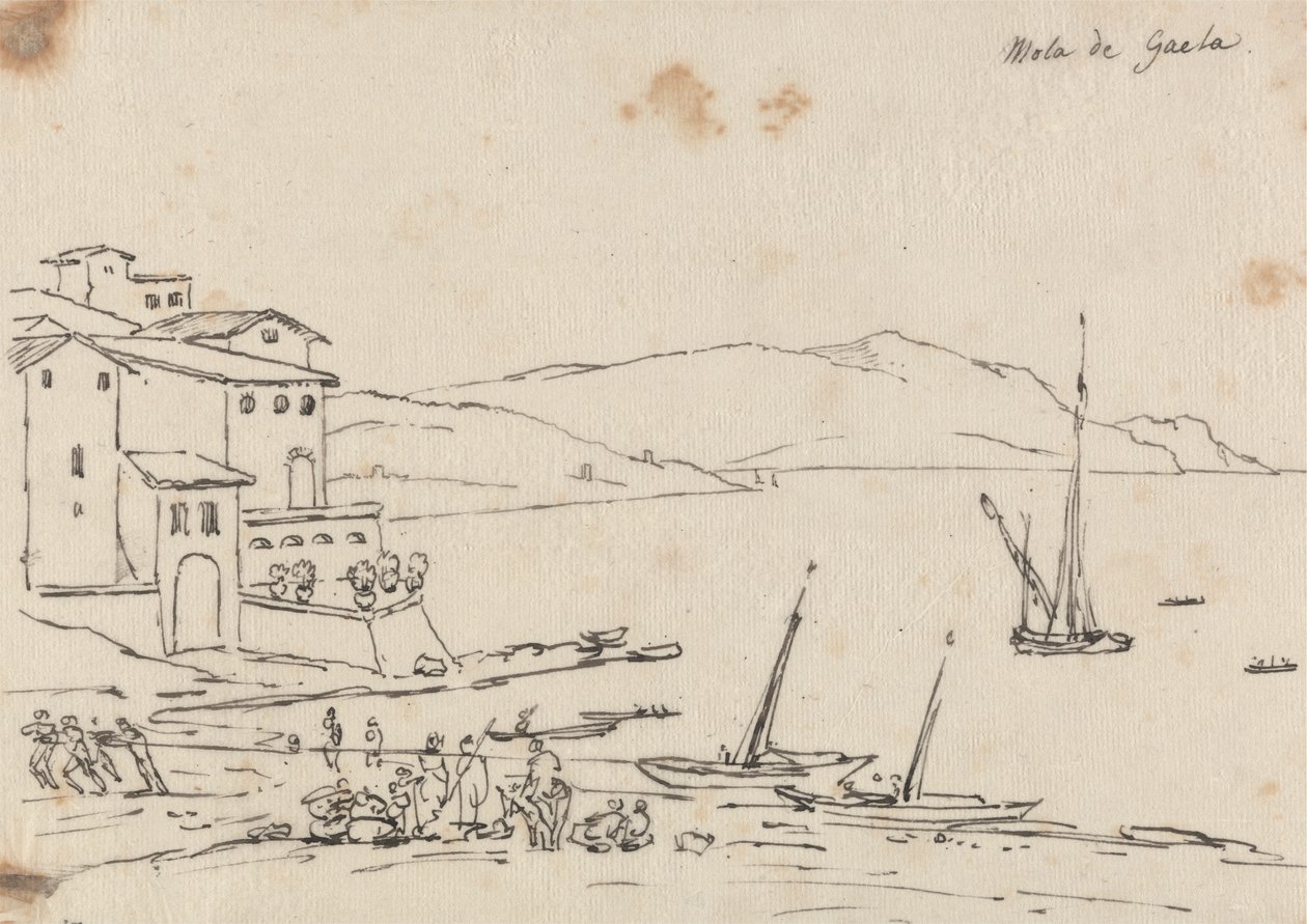 Mola Gaetában alkotó: John Robert Cozens