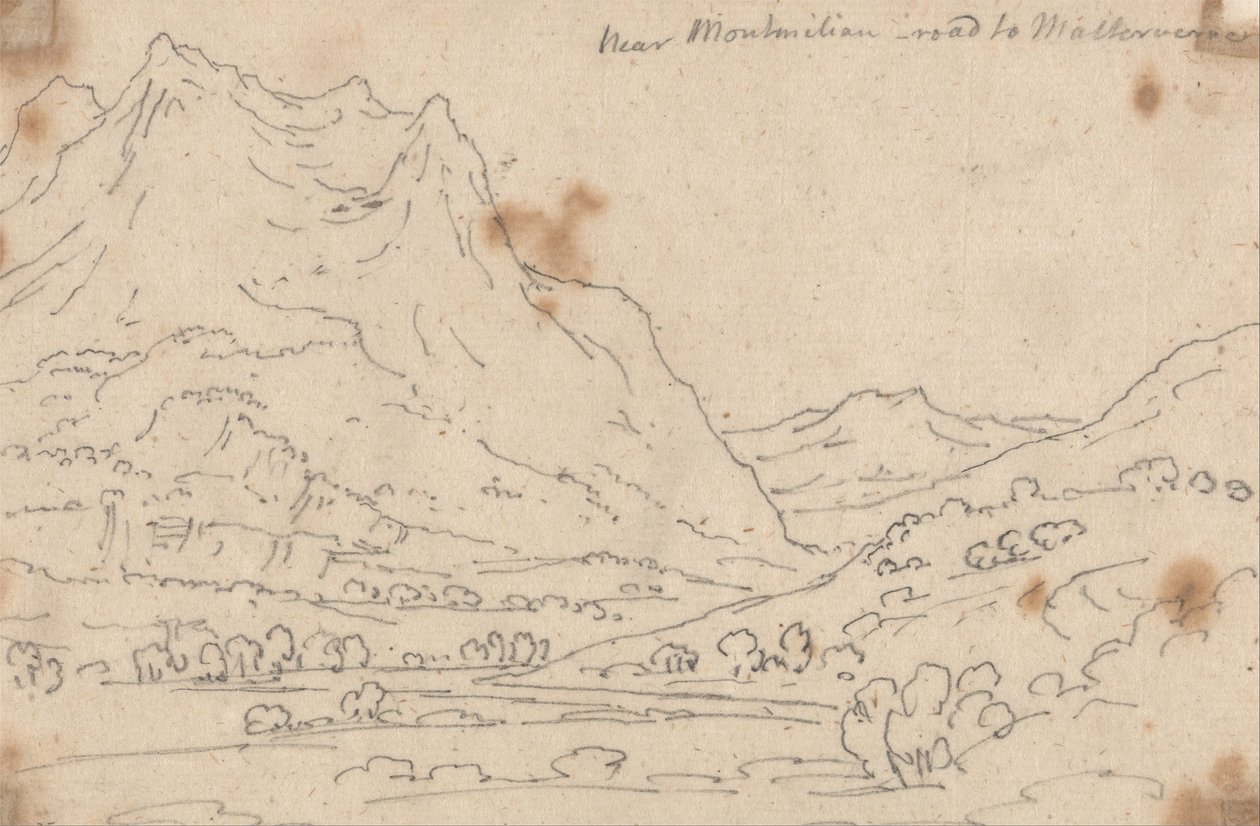 Montmilian közelében, Malterverne felé vezető út alkotó: John Robert Cozens