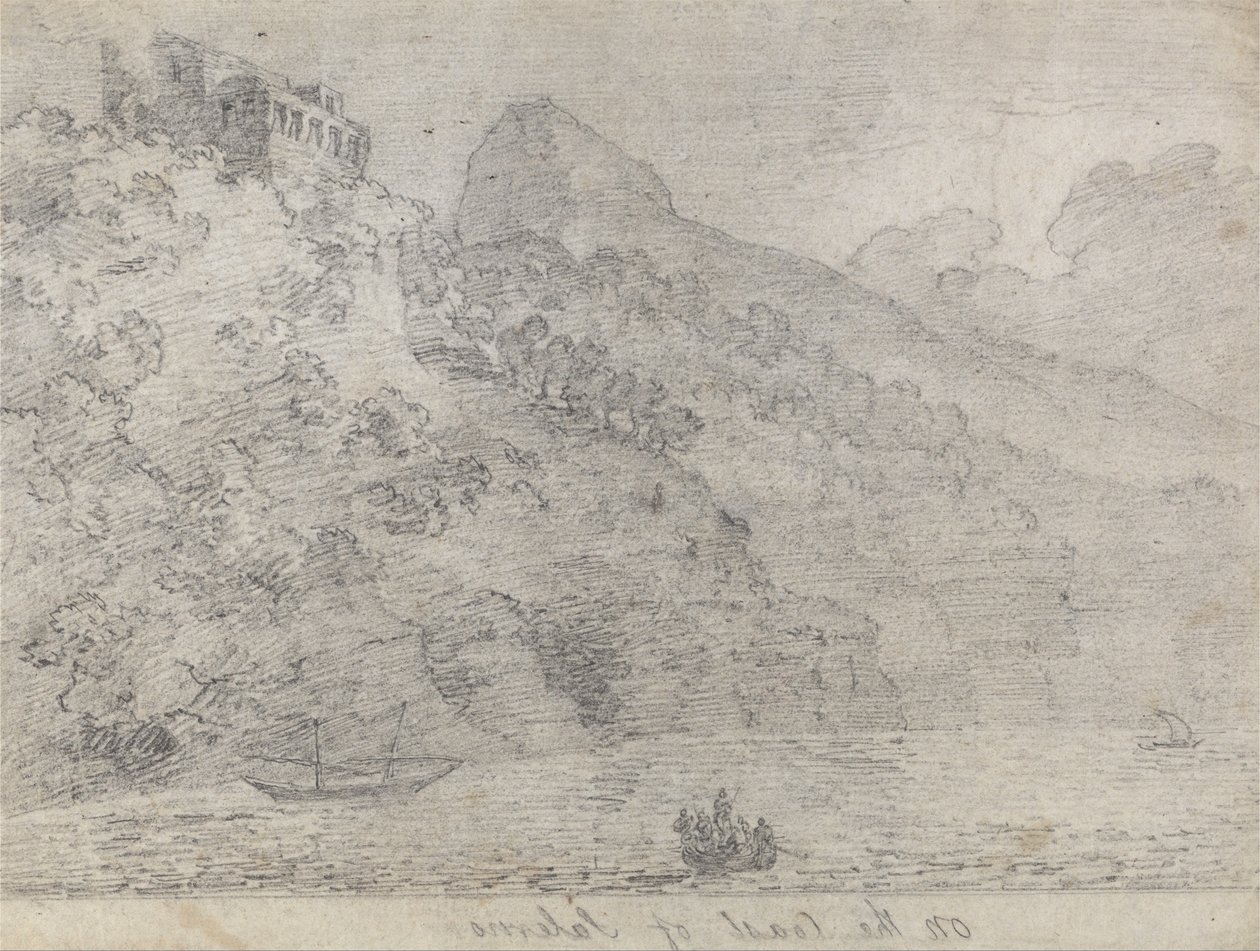 Salerno partjainál alkotó: John Robert Cozens