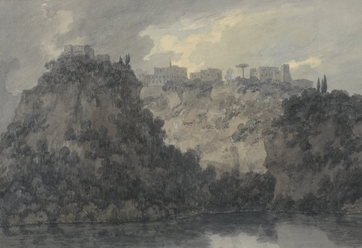 A Nemi tavon, 1780-83 körül (grafit és w/c papíron) alkotó: John Robert Cozens