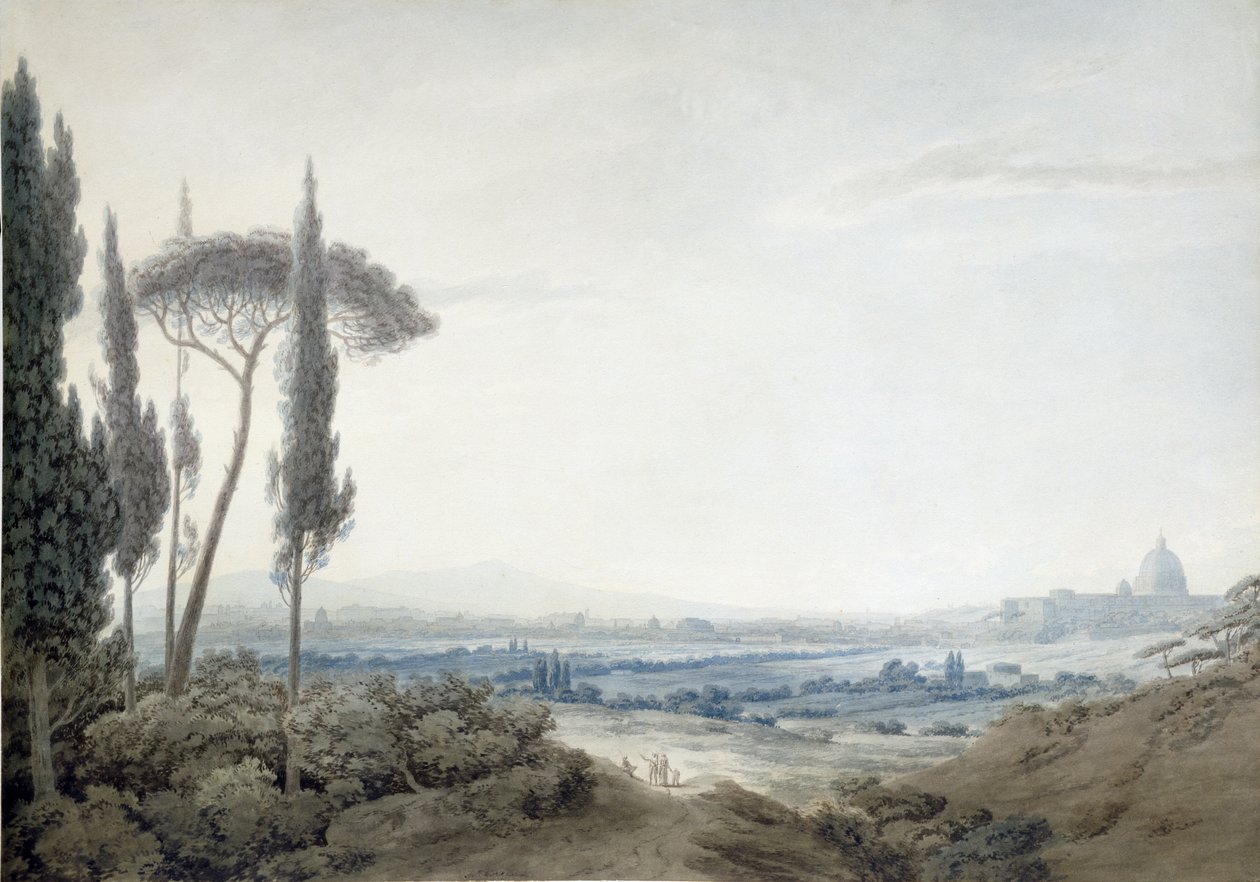 Róma a Villa Melliniből (akvarell) alkotó: John Robert Cozens