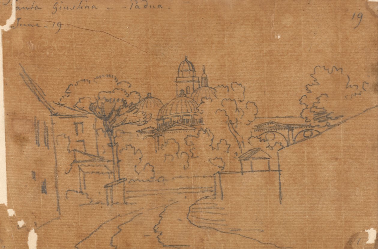 Santa Giustina, Padova, június 19 alkotó: John Robert Cozens