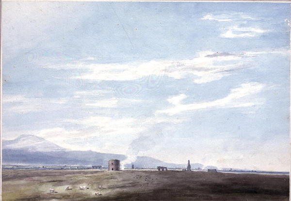 Sírmaradványok a Róma melletti Campagna-ban, 1783 körül (akvarell ceruzával, papíron) alkotó: John Robert Cozens