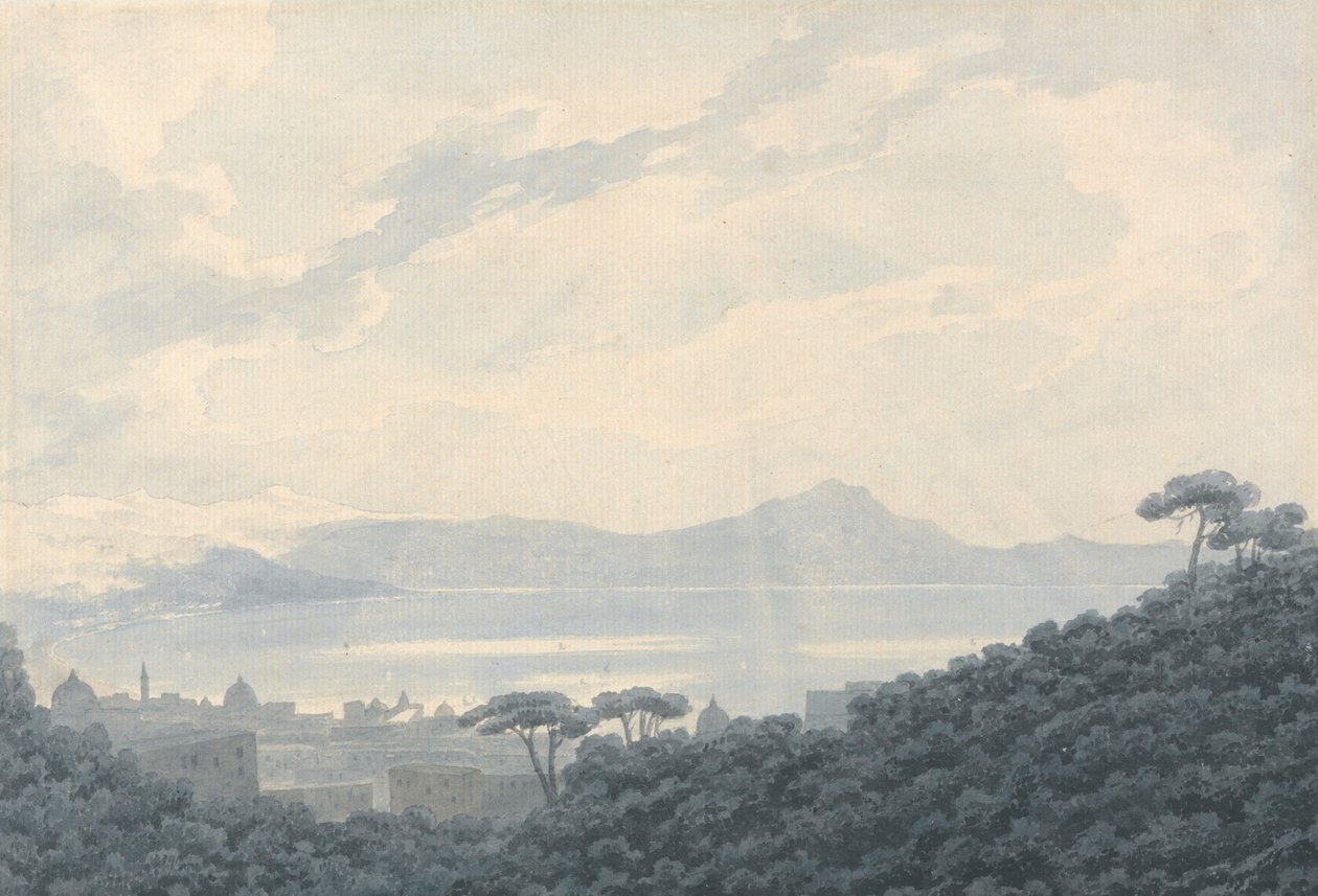 A Nápolyi-öböl Capodimontéból, Olaszország alkotó: John Robert Cozens
