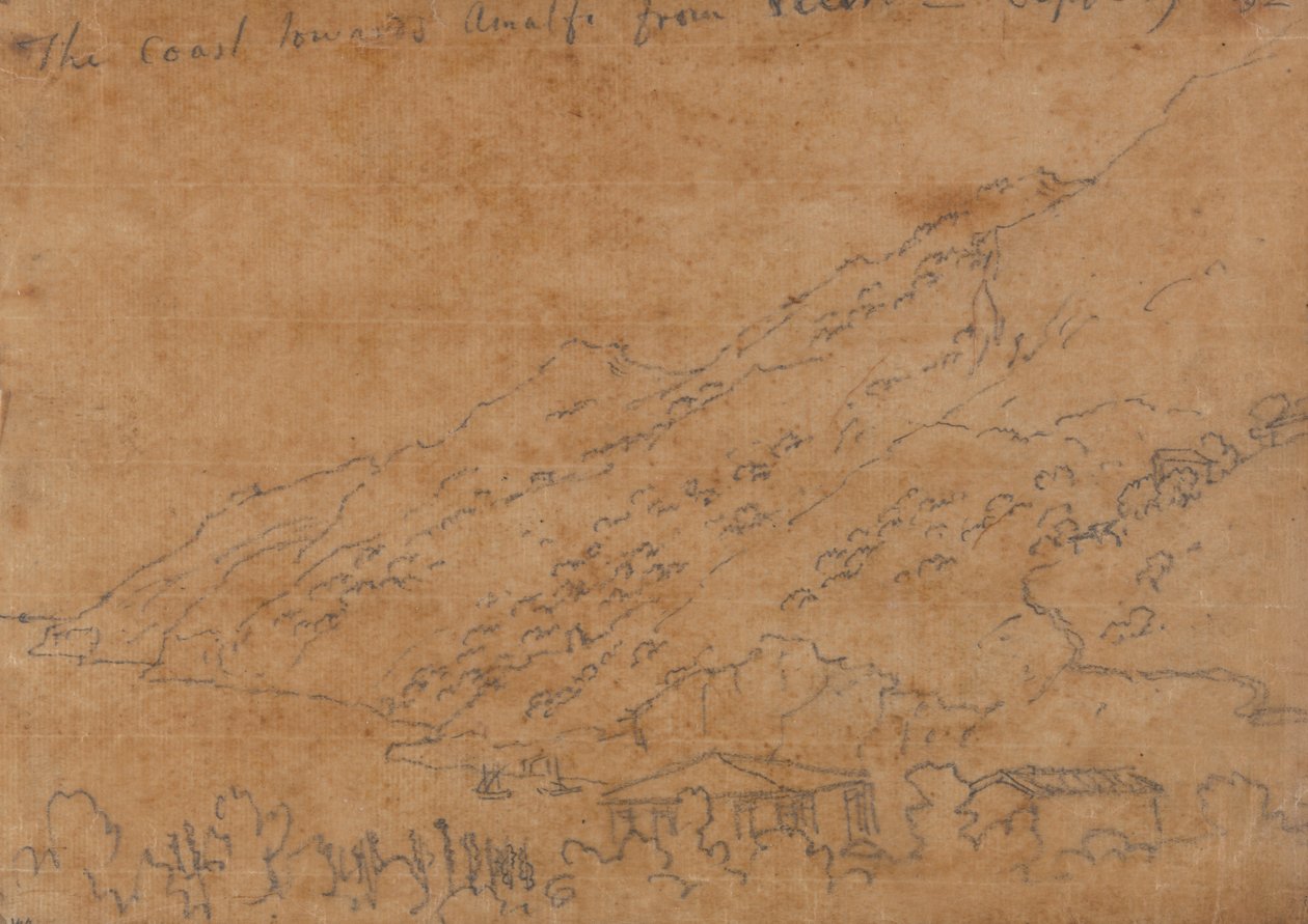A part Amalfi felé Vietriből, szeptember 19 alkotó: John Robert Cozens