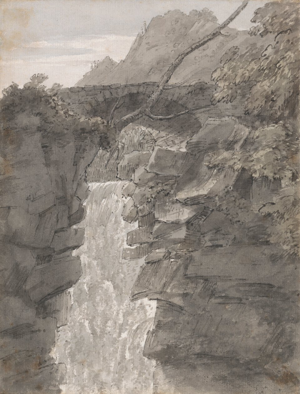 A Reichenbach-vízesés alkotó: John Robert Cozens