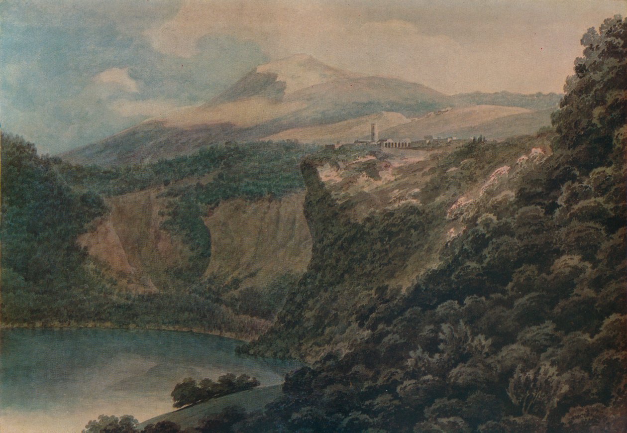 Nemi tó és városa, 1778 alkotó: John Robert Cozens