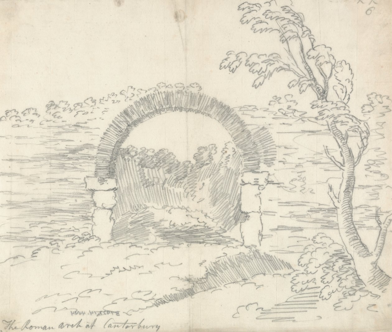 A római ív Canterburyben alkotó: John Robert Cozens