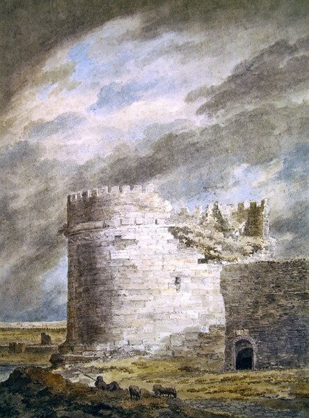 Cecilia Metella sírja, Capo di Bore, Róma közelében (ceruza és akvarell papíron) alkotó: John Robert Cozens