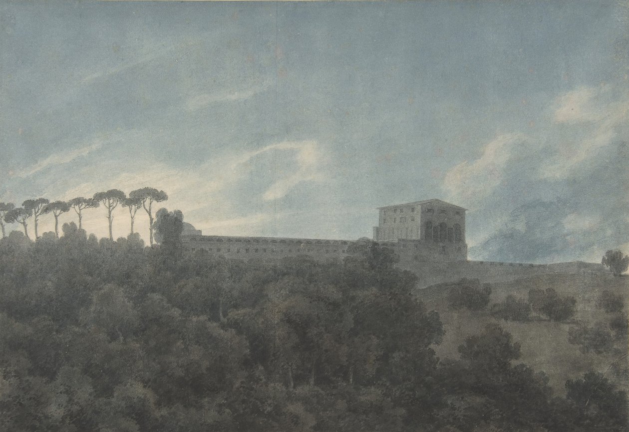 Kilátás a Villa Lante-ra a római Janiculumon, 1782-83. alkotó: John Robert Cozens