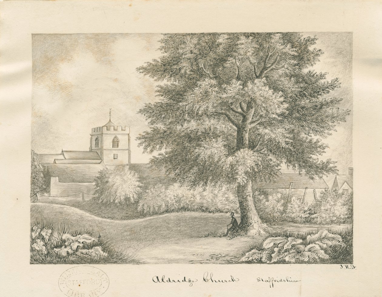 Aldridge Church: toll- és mosórajz, nd [XIX. század] alkotó: John Robert Fernyhough