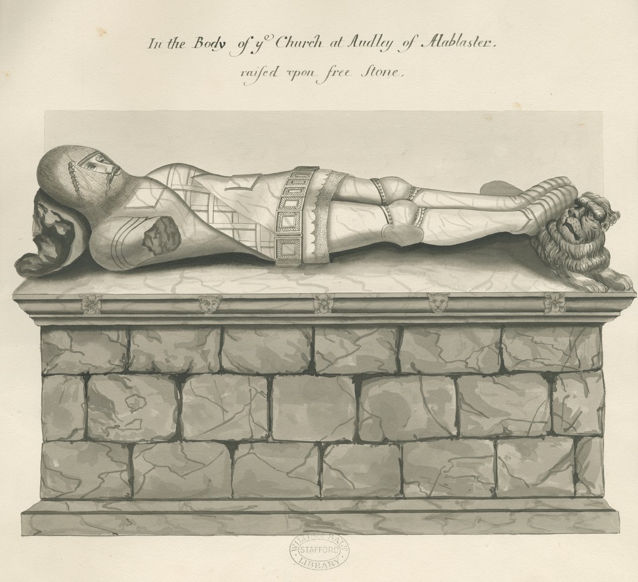 Audley Monuments – "Audley Knight": toll- és mosórajz, nd [?19. század] alkotó: John Robert Fernyhough