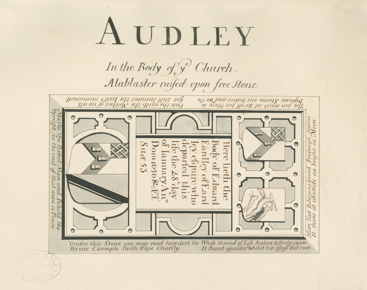Audley Monuments – „Edward Eardley”: toll- és mosdórajz, nd [19. század] (rajz) alkotó: John Robert Fernyhough