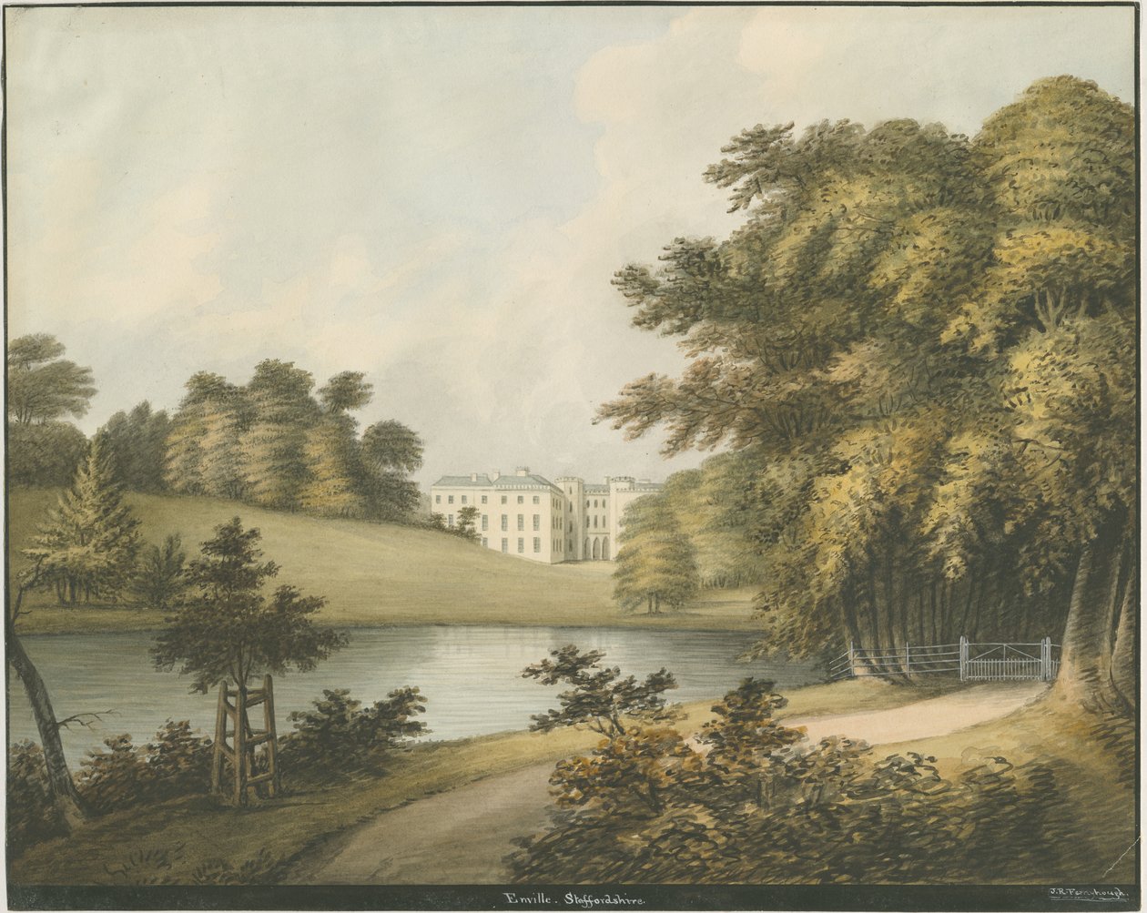 Enville Hall: akvarell festészet, nd [XIX. század] alkotó: John Robert Fernyhough