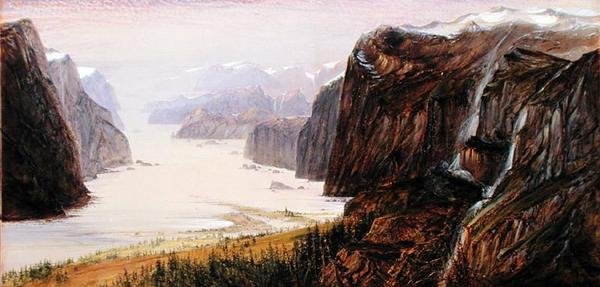 Aardals Sogne-fjord, Norvégia, Egy reggel a nyár elején alkotó: John Robert Mather