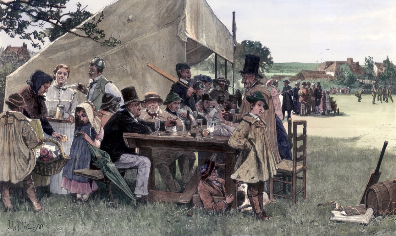 Egy vidéki krikettmérkőzés, Sussex, 1878. alkotó: John Robertson Reid