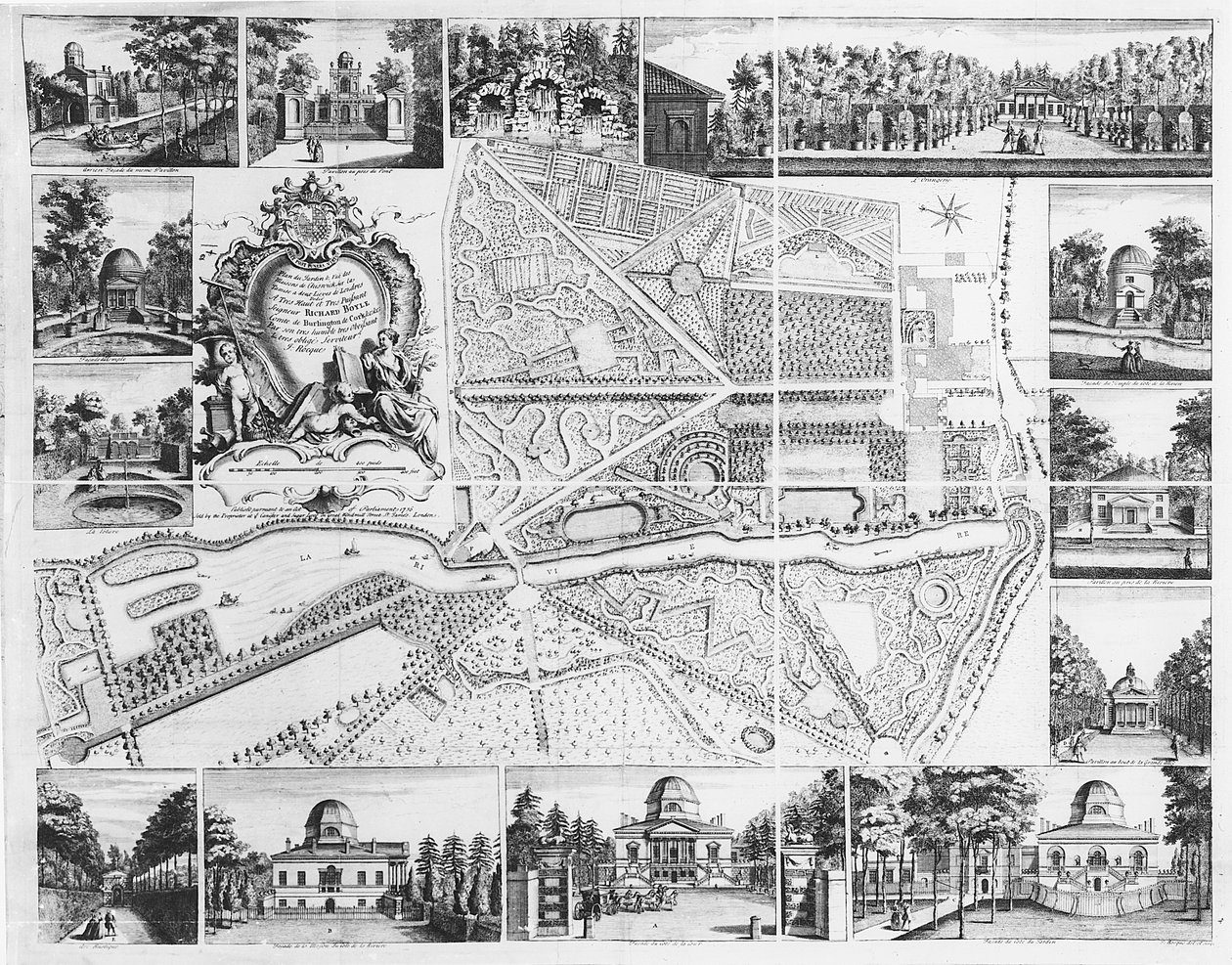 Chiswick ház a Chiswick tervéről, 1736 alkotó: John Rocque