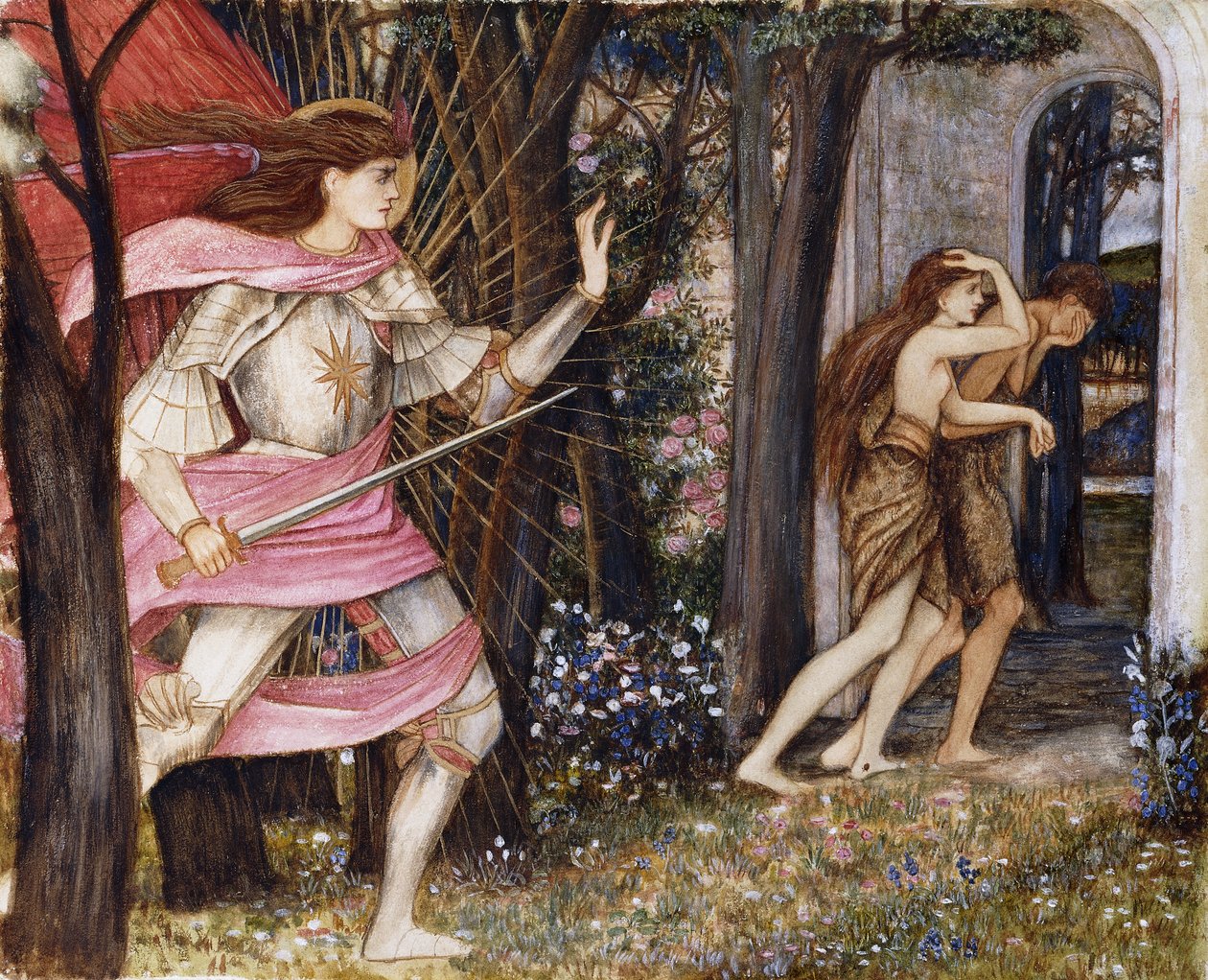 A kiűzetés az Édenkertből, 1877 körül alkotó: John Roddam Spencer Stanhope