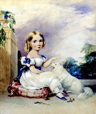 Portré egy kislány kutyával alkotó: John Rogers Herbert