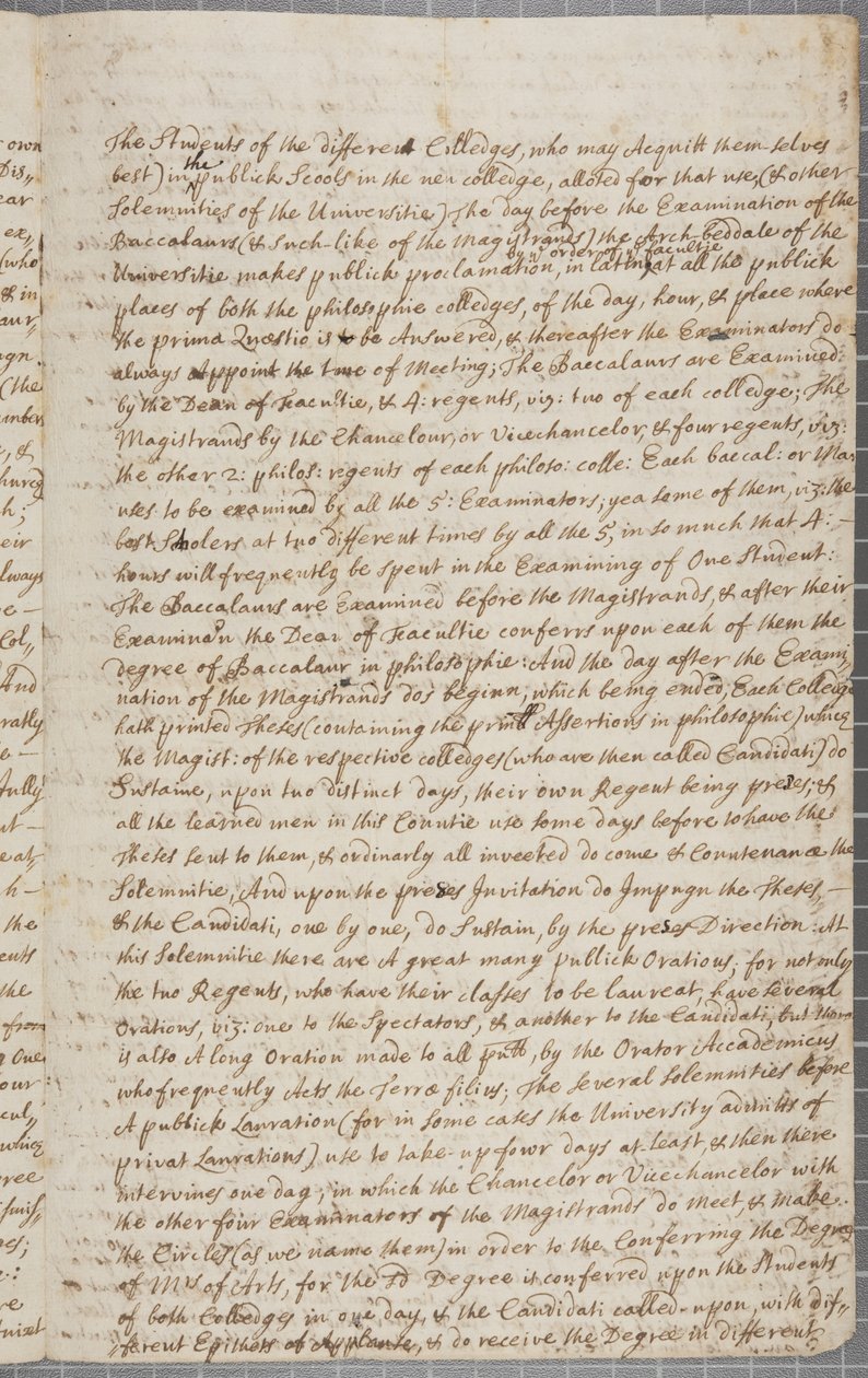 John Row, a St Andrews-i diák levele nagybátyjának 1691-ben alkotó: John Row