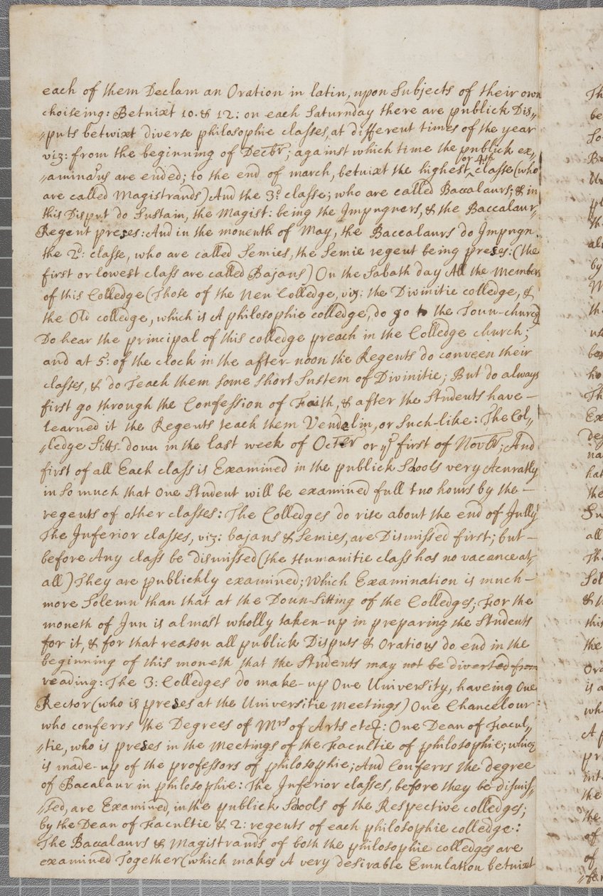 John Row, a St Andrews-i diák levele nagybátyjának 1691-ben alkotó: John Row