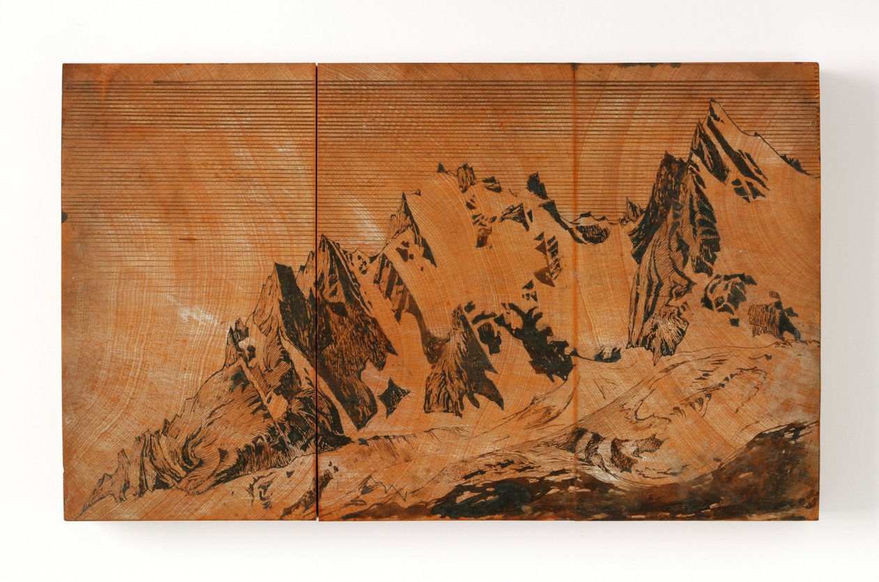 Aiguille Du Midi, Franciaország (toll és tinta és akvarell fán) alkotó: John Ruskin