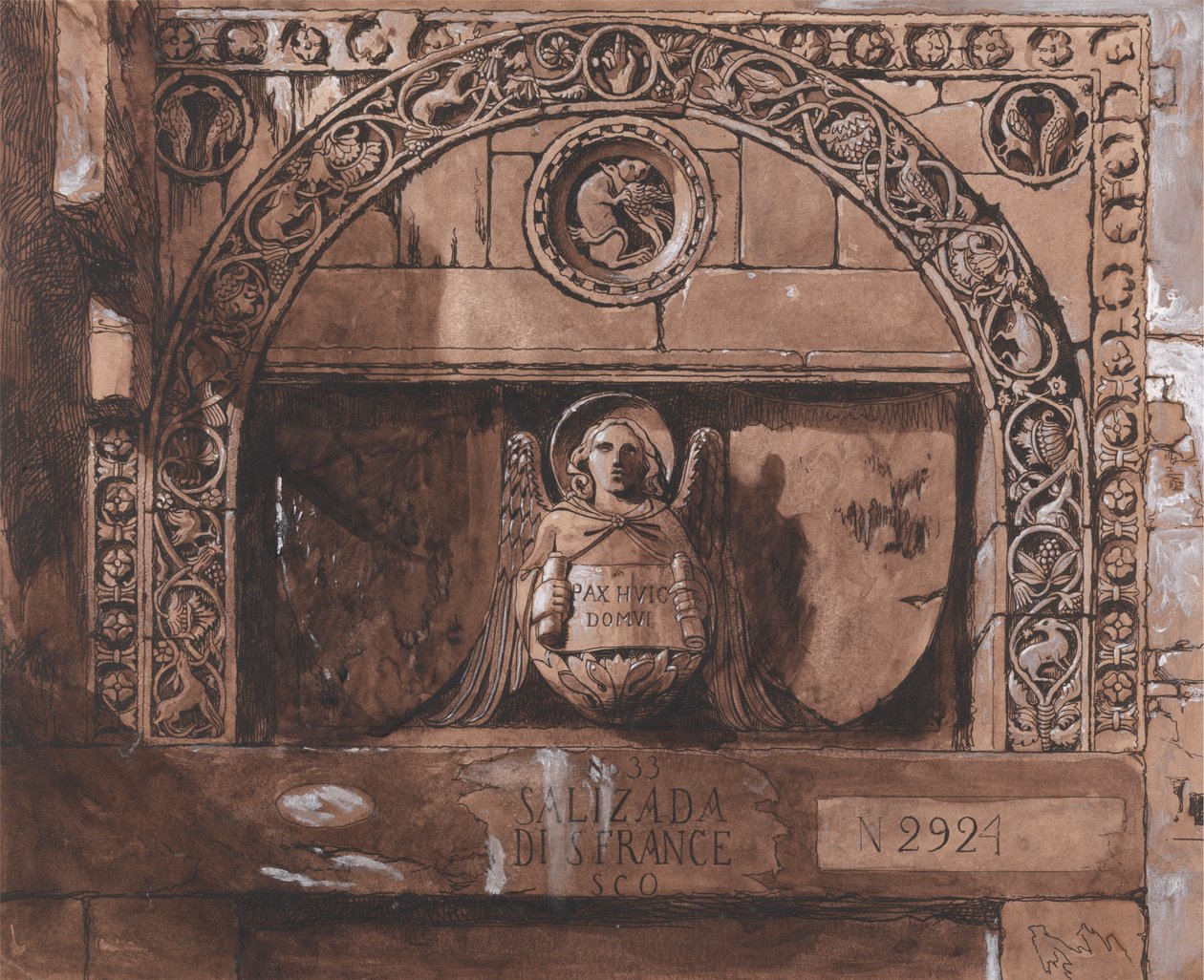 A Palazzo Contarini della Porta di Ferro ajtaja alkotó: John Ruskin