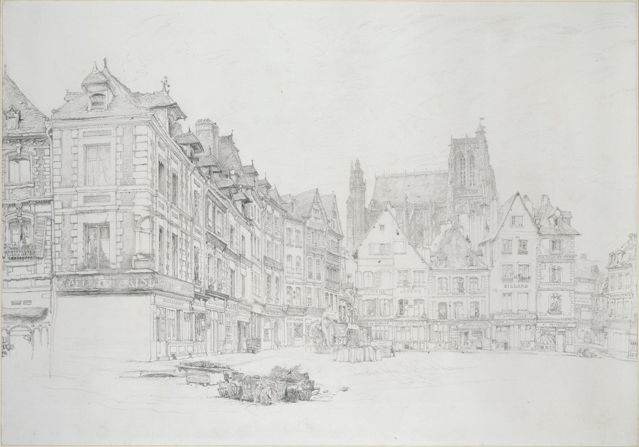 Study for Detail of the Market-Place, Abbeville, 1868. szeptember-október alkotó: John Ruskin