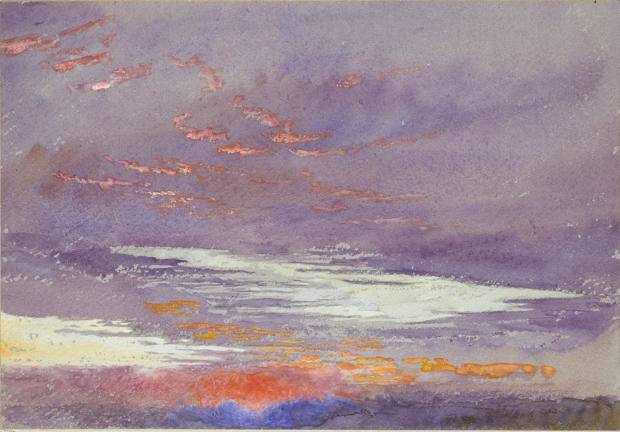Hajnali tanulmány: lila felhők, 1868. március alkotó: John Ruskin