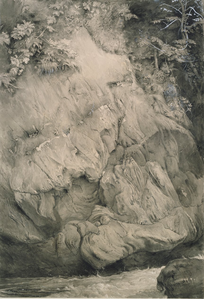 Study of Gneiss Rock, Glenfinlas, 1853. július – 1854. február alkotó: John Ruskin