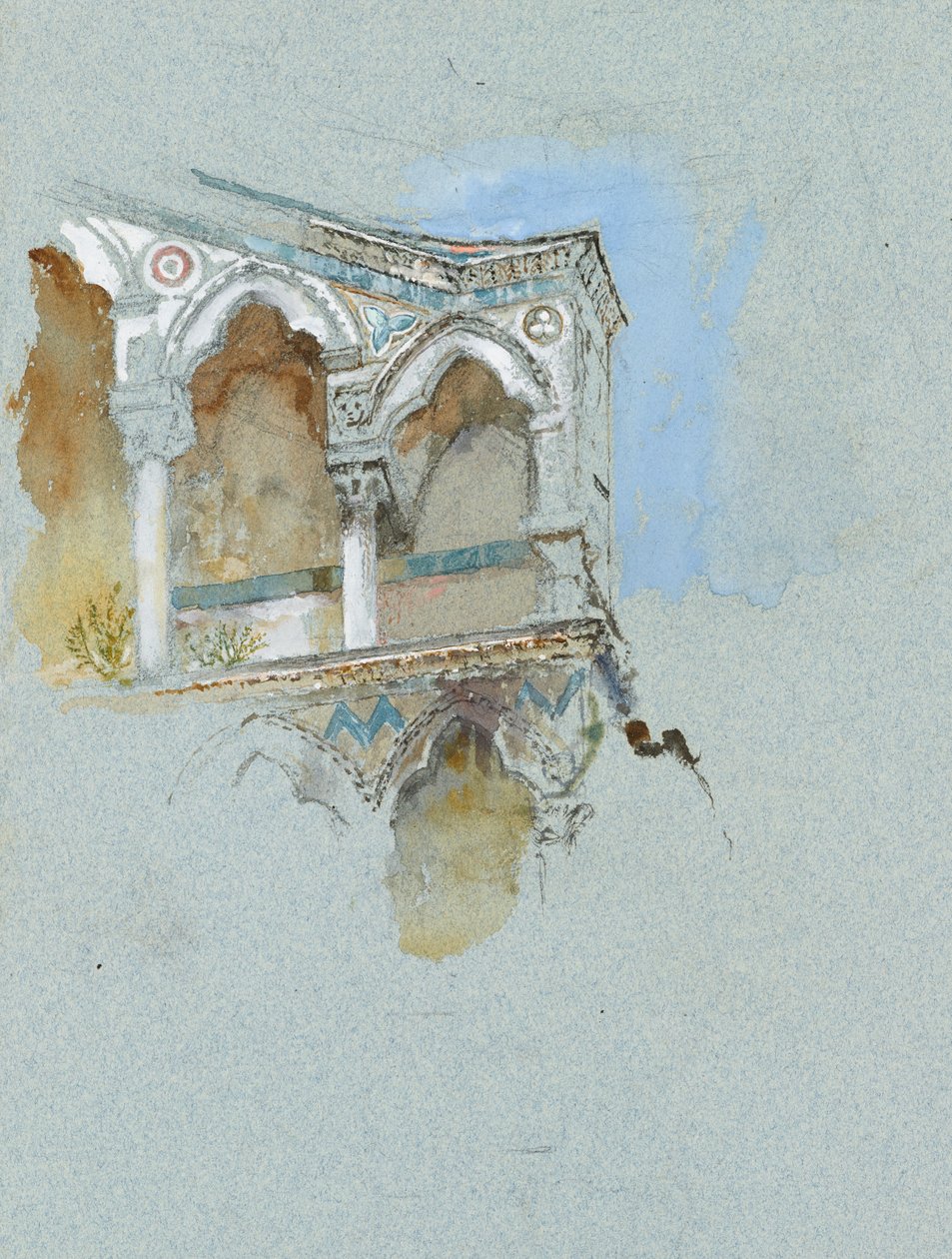 A pisai gótika tanulmányozása (a San Michele homlokzatának része, Borgo, Pisa) alkotó: John Ruskin