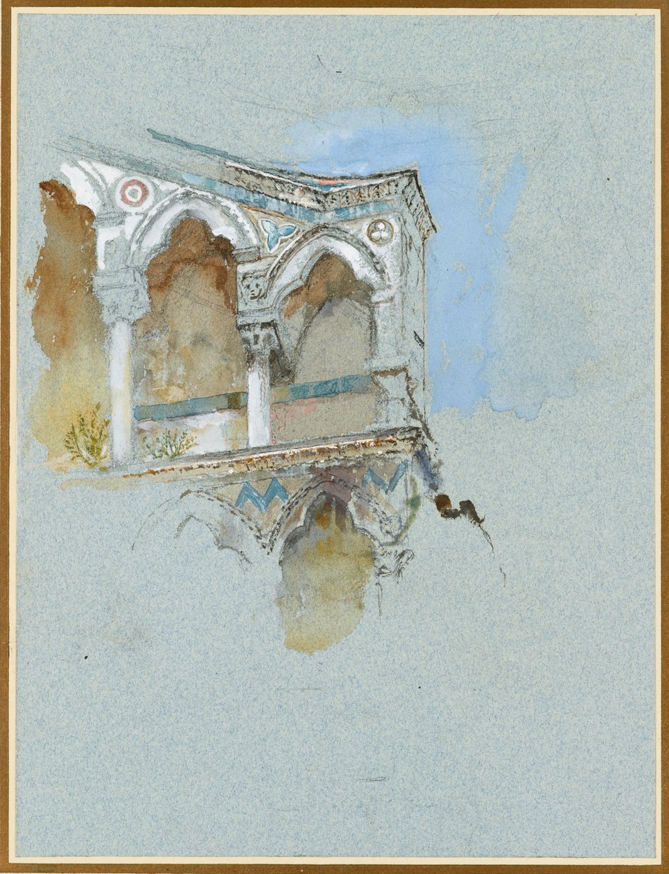 Tanulmány a San Michele Pisan gótikus homlokzatáról, Borgo, Pisa, július 1. alkotó: John Ruskin