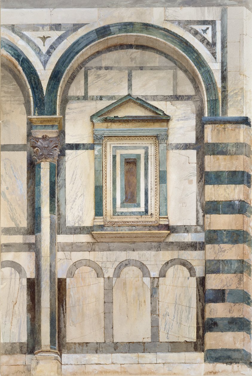 Keresztelőkápolna, Firenze: A jobb oldali rekesz felső részének tanulmányozása a Fa délnyugati részén alkotó: John Ruskin