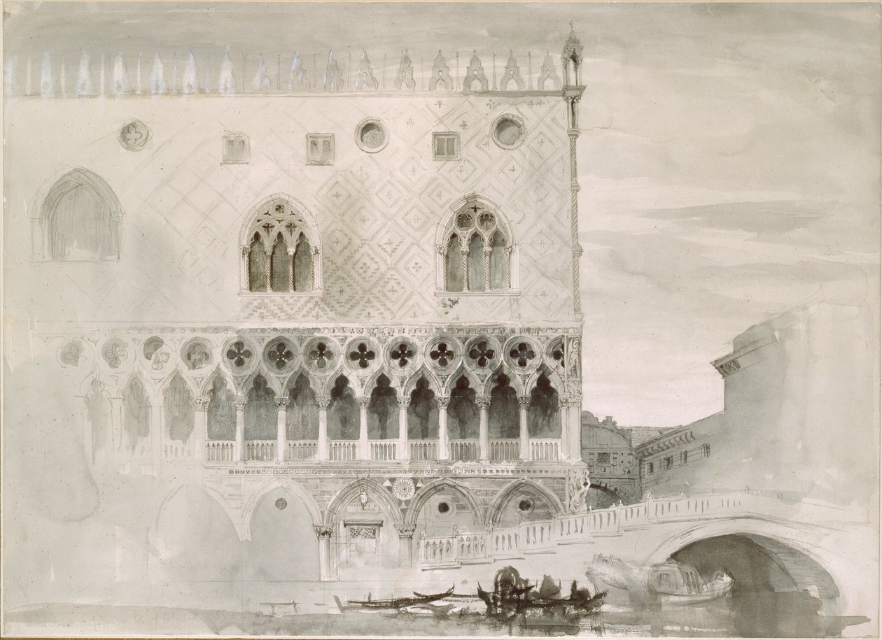 A hercegi palota külseje, Velence, 1852 alkotó: John Ruskin