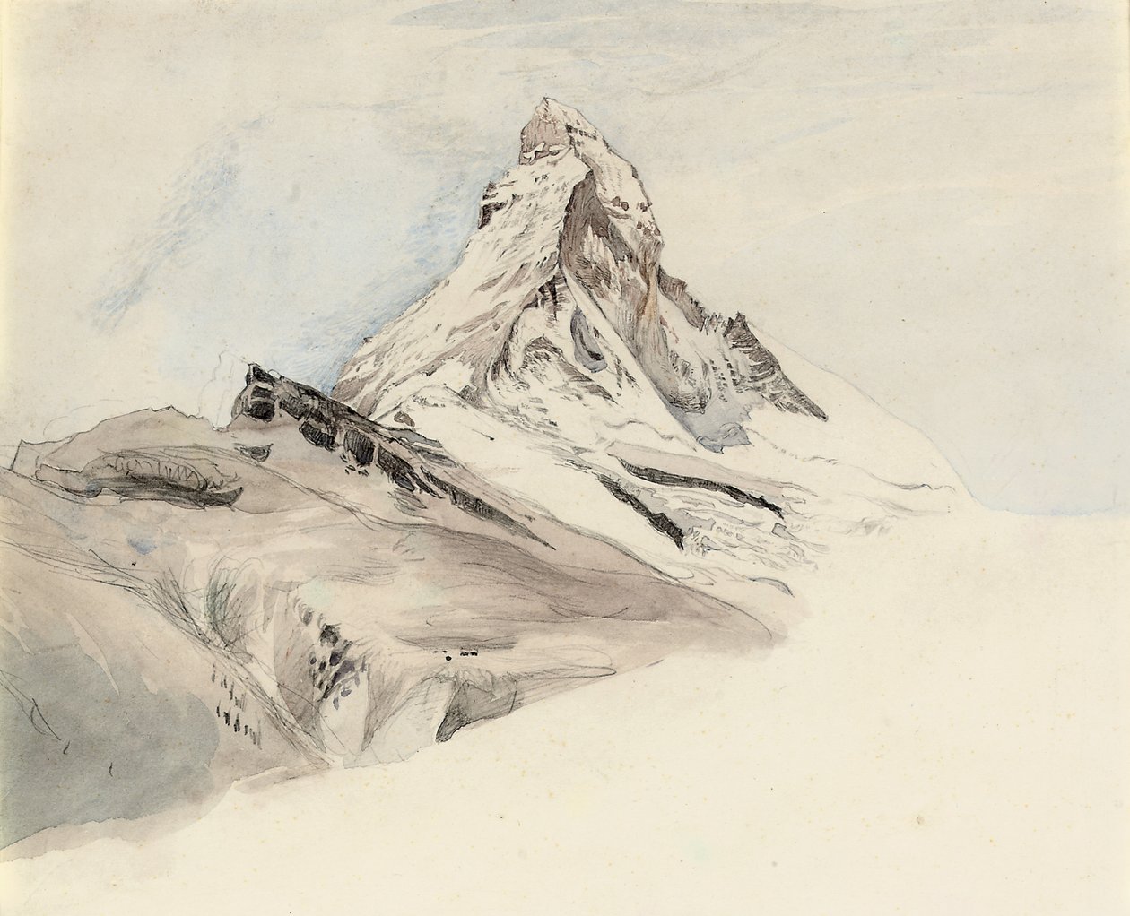 A Matterhorn, Svájc, északkeletről, 1849 alkotó: John Ruskin