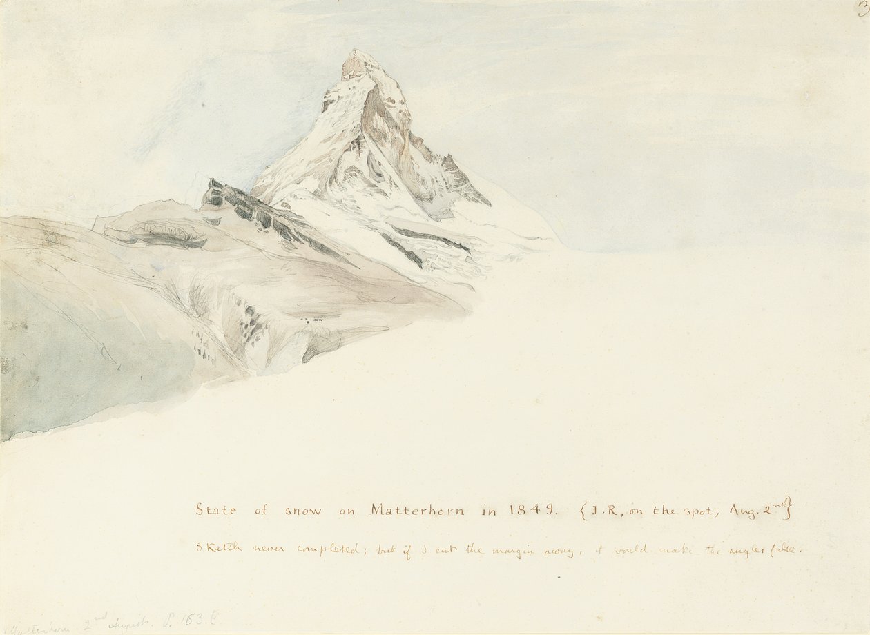 A Matterhorn, Svájc, északkeletről, 1849 alkotó: John Ruskin