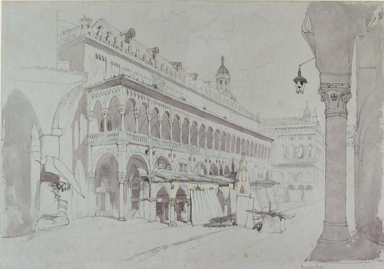 A Palazzo della Ragione és a Piazza delle Erbe, Padova, 1841. május alkotó: John Ruskin