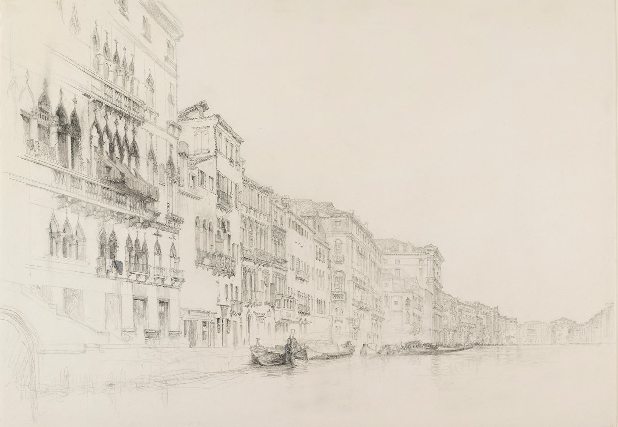 Kilátás a Palazzo Bemboról a Palazzo Grimanira, Velence, 1870. május-június alkotó: John Ruskin