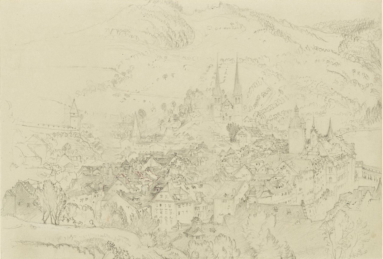 Luzern nézete felülről, 1861. október-december. alkotó: John Ruskin