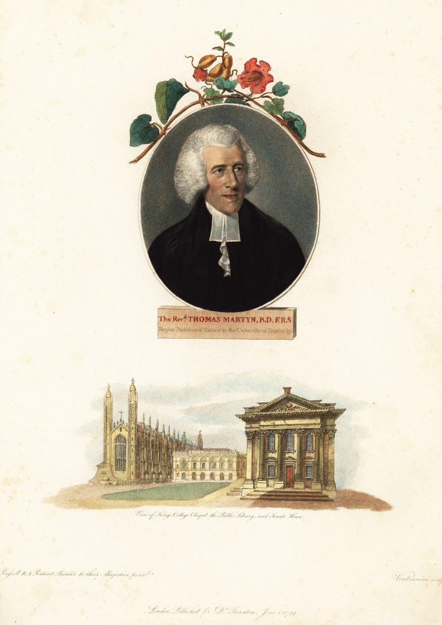 Thomas Martyn, a Cambridge-i Egyetem botanika professzora, 1799 (metszet) alkotó: John Russel