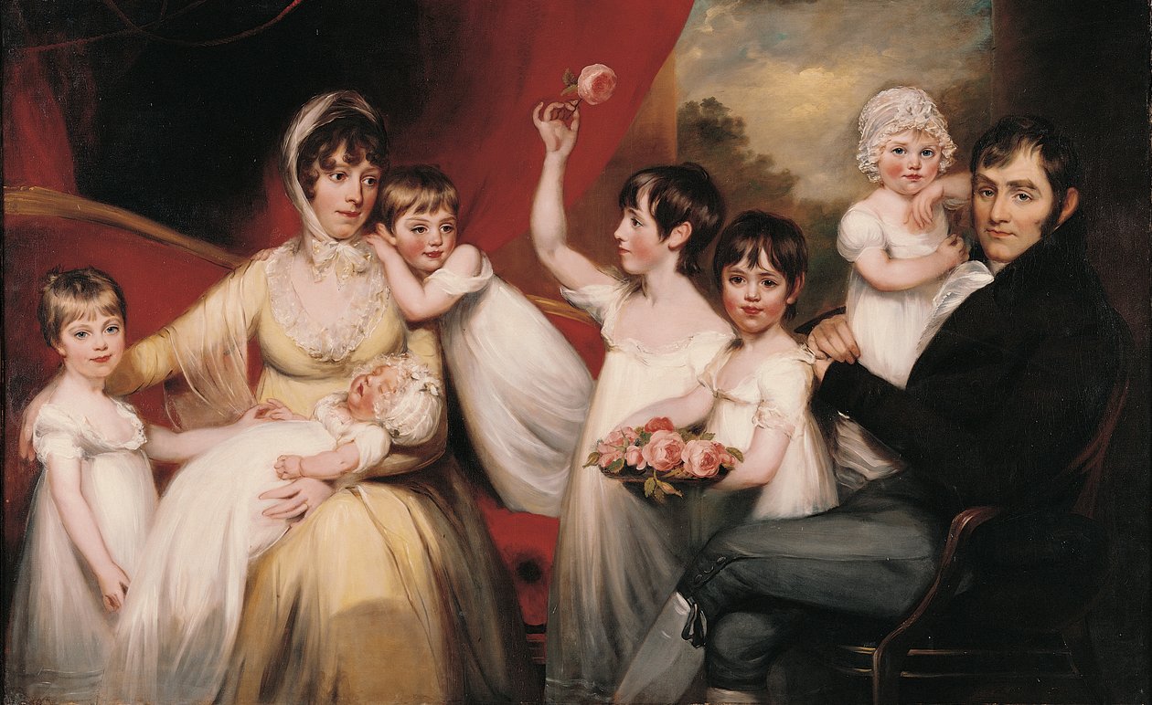 John Lee és családja, 1800 körül (olaj, vászon) alkotó: John Russell