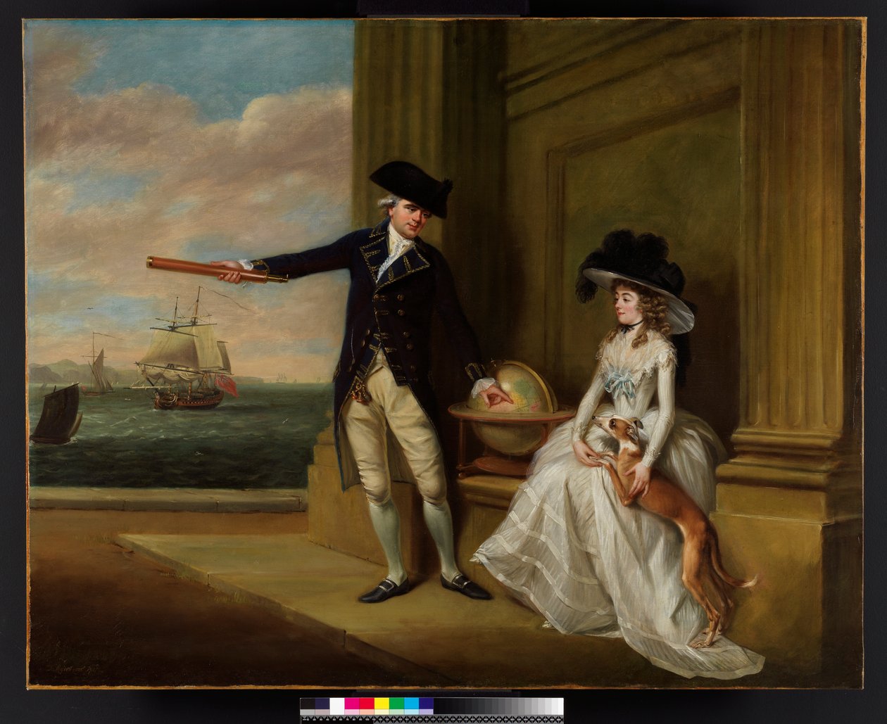 Hardcastle kapitány és asszony portréja, 1785 alkotó: John Russell